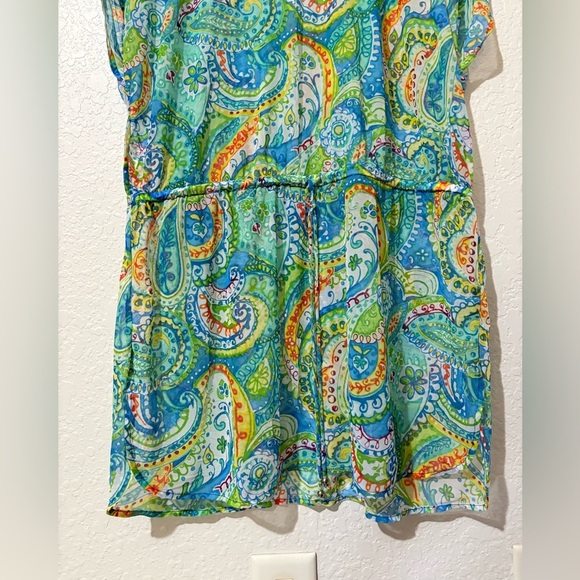 Lauren Ralph Lauren Medium Carnivale Paisley Mesh Swimsuit Cover Up Dress - Picture 8 of 9